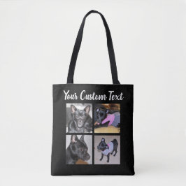 4 Fotocollage | Hond Black Canvas tas
