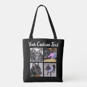 4 Fotocollage | Hond Black Canvas tas (Achterkant)