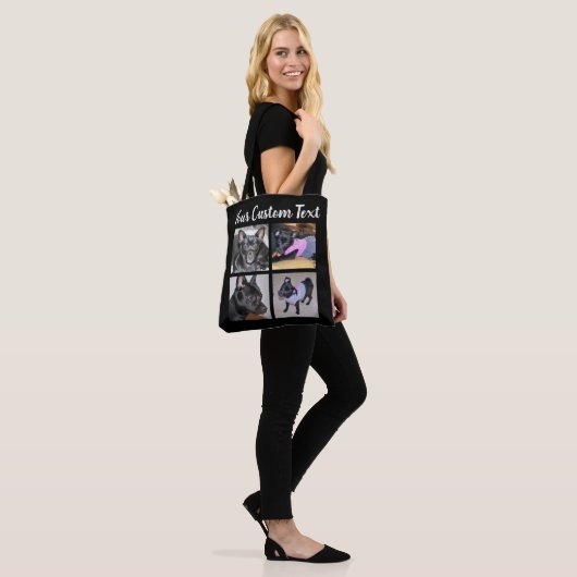4 Fotocollage | Hond Black Canvas tas (Op model)
