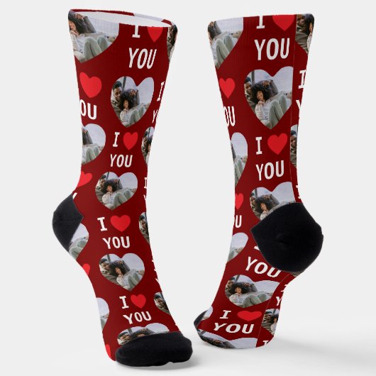 4 Fotocollage Ik hou van je Sokken (Gebogen)