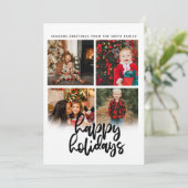 4 fotocollage kerstvakantie flatcard (Staand voorkant)