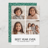 4 Fotocollage met Best. Year. Ooit. Feestdagenkaart (Voorkant / Achterkant)
