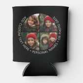 4 Fotocollage met kromming Aangepaste tekst Rond Blikjeskoeler (Voorkant)