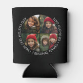 4 Fotocollage met kromming Aangepaste tekst Rond Blikjeskoeler (Achterkant)