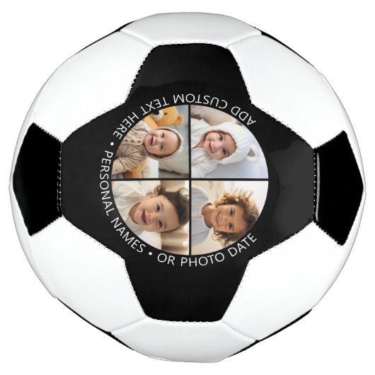 4 Fotocollage met kromming Aangepaste tekst Rond Voetbal (Gedraaid)