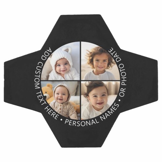 4 Fotocollage met kromming Aangepaste tekst Rond Voetbal (Enkel)