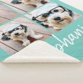 4 Fotocollage Minimale handgeschreven naam Sherpa Deken (3/4)