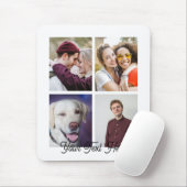 4 Fotocollage Minimalistisch monogram Mousepad Muismat (Met muis)