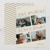 4 Fotocollage minimalistische Chrismtas vakantie K Feestdagenkaart (Voorkant / Achterkant)