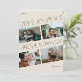 4 Fotocollage minimalistische Chrismtas vakantie K Feestdagenkaart (Staand voorkant)