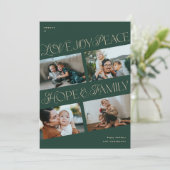 4 Fotocollage minimalistische Chrismtas vakantie K Feestdagenkaart (Staand voorkant)