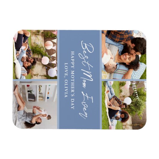 4 Fotocollage Moederdag Gift Magnet Magneet (Horizontaal)