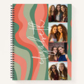 4 Fotocollage - retro golven - enorme naam Notitieboek (Voorkant)