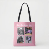4 Fotocollage | Roze Canvas tas (Voorkant)