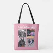 4 Fotocollage | Roze Canvas tas (Achterkant)