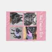4 Fotocollage | Roze Dog Blanket Fleece Deken (Voorkant (Horizontaal))