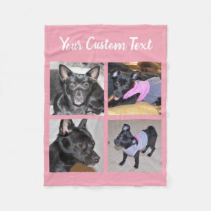 4 Fotocollage Roze Dog Blanket Fleece Deken