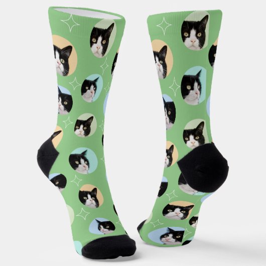 4 Fotocollage Sjabloon Maak je eigen leuke huisdie Sokken (Gebogen)