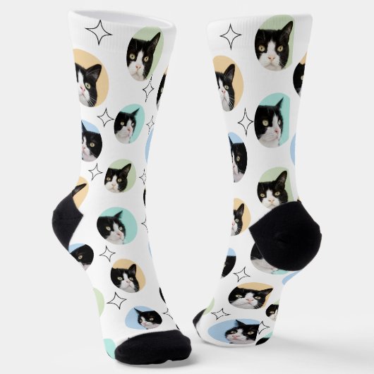 4 Fotocollage Sjabloon Maak je eigen leuke huisdie Sokken (Gebogen)