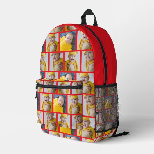 4 Fotocollage Sjabloon maakt uw eigen flauwte Bedrukte Rugzak (Achterkant Hoek Rechts)