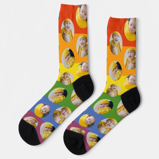 4 Fotocollage Sjabloon Rainbow Pride Fun Socks Sokken (Links)