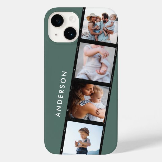 4 fotocollage typografie modern groen Case-Mate iPhone case (Achterkant)