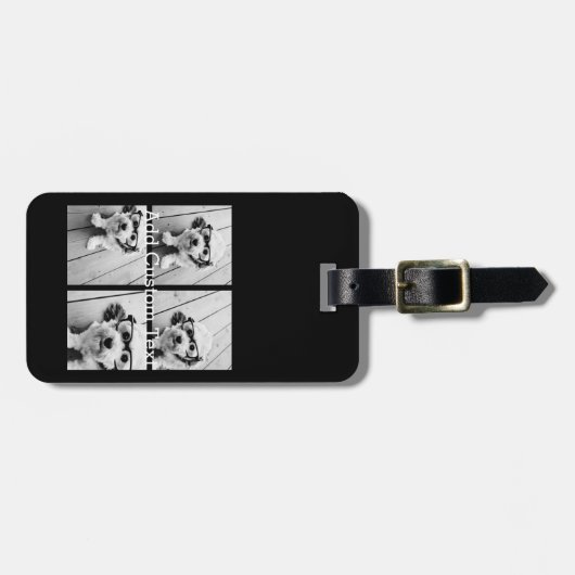 4 Fotocollage - u kunt achtergrondkleur wijzigen Bagagelabel (Voorkant horizontaal)