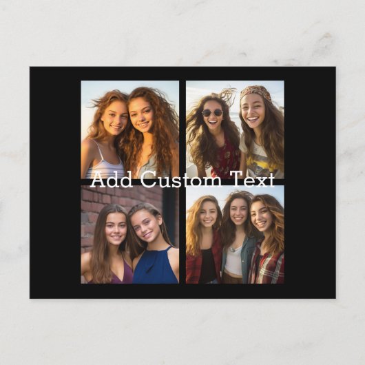 4 Fotocollage - u kunt achtergrondkleur wijzigen Briefkaart (Voorkant)