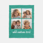 4 Fotocollage - u kunt achtergrondkleur wijzigen Fleece Deken (Voorkant)