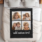 4 Fotocollage - u kunt achtergrondkleur wijzigen Fleece Deken