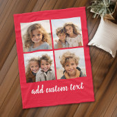 4 Fotocollage - u kunt achtergrondkleur wijzigen Fleece Deken