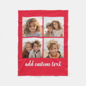 4 Fotocollage - u kunt achtergrondkleur wijzigen Fleece Deken (Voorkant)