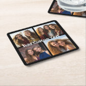 4 Fotocollage - u kunt achtergrondkleur wijzigen Kartonnen Onderzetters (Schuin)