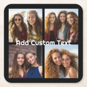 4 Fotocollage - u kunt achtergrondkleur wijzigen Kartonnen Onderzetters (Voorkant)