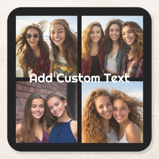 4 Fotocollage - u kunt achtergrondkleur wijzigen Kartonnen Onderzetters (Voorkant)