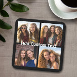 4 Fotocollage - u kunt achtergrondkleur wijzigen Kartonnen Onderzetters<br><div class="desc">Gebruik de foto's van uw vierkant Instagram voor de beste resultaten! OM DE ACHTERGROND TE VERANDEREN - klik op het aanpassings of geavanceerde ontwerpgebied, en kies een kleur in de kleurenplukker. Voeg uw favoriete afbeeldingen en momentopnamen toe aan deze filmstrip voor een leuke geheugenhouder. Een artistieke manier om je beste...</div>
