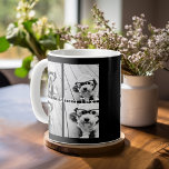 4 Fotocollage - u kunt achtergrondkleur wijzigen Koffiemok<br><div class="desc">Gebruik de foto's van uw vierkant Instagram voor de beste resultaten! OM DE ACHTERGROND TE VERANDEREN - klik op het aanpassings of geavanceerde ontwerpgebied, en kies een kleur in de kleurenplukker. Voeg uw favoriete afbeeldingen en momentopnamen toe aan deze filmstrip voor een leuke geheugenhouder. Een artistieke manier om je beste...</div>