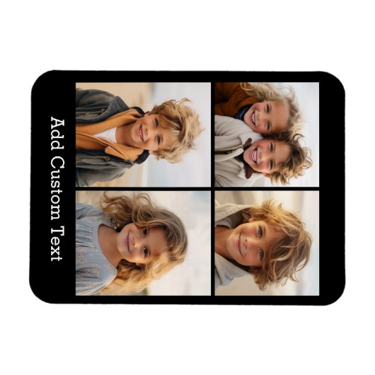 4 Fotocollage - u kunt achtergrondkleur wijzigen Magneet (Horizontaal)