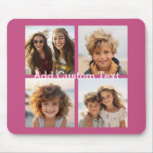 4 Fotocollage - u kunt achtergrondkleur wijzigen Muismat (Voorkant)