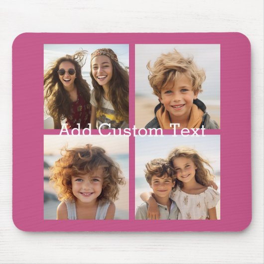 4 Fotocollage - u kunt achtergrondkleur wijzigen Muismat (Voorkant)