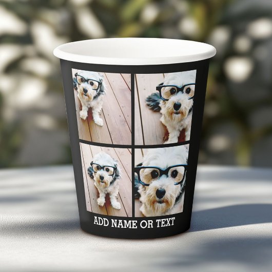 4 Fotocollage - u kunt achtergrondkleur wijzigen Papieren Bekers