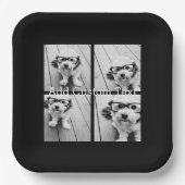 4 Fotocollage - u kunt achtergrondkleur wijzigen Papieren Bordje (Voorkant)