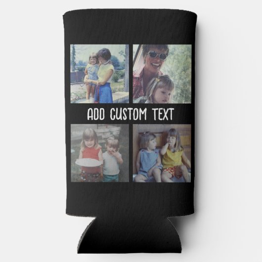 4 Fotocollage - u kunt achtergrondkleur wijzigen Seltzer Blikjeskoeler (Achterkant)