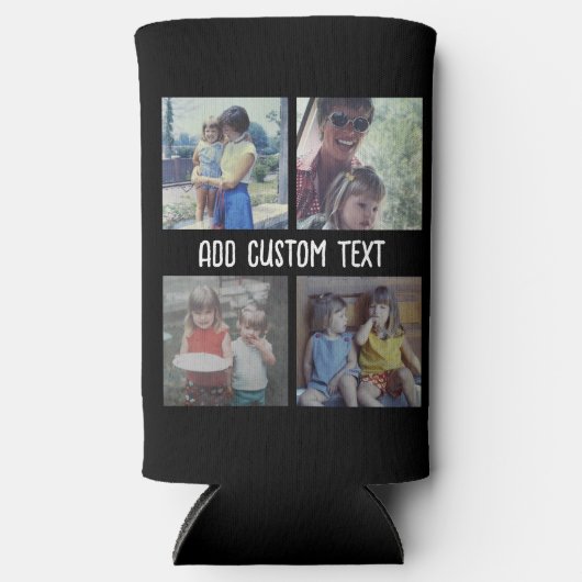 4 Fotocollage - u kunt achtergrondkleur wijzigen Seltzer Blikjeskoeler (Voorkant)