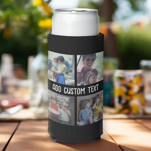 4 Fotocollage - u kunt achtergrondkleur wijzigen Seltzer Blikjeskoeler