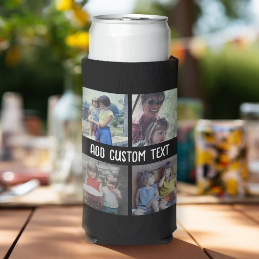 4 Fotocollage - u kunt achtergrondkleur wijzigen Seltzer Blikjeskoeler