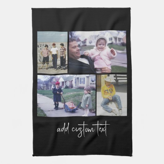 4 Fotocollage - u kunt achtergrondkleur wijzigen Theedoek (Verticaal)