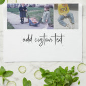 4 Fotocollage - u kunt achtergrondkleur wijzigen Theedoek (Gevouwen)