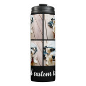 4 Fotocollage - u kunt achtergrondkleur wijzigen Thermosbeker (Voorkant)