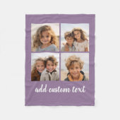4 Fotocollage - u kunt de paarse kleur wijzigen Fleece Deken (Voorkant)